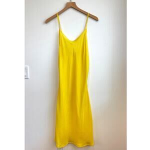 Erica Tanov Canary Yellow Silk Slip Dress Sheer NWT Size 3 Rare